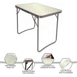 Crystals 2X Portable Mdf Wooden Top Folding Dining Table Garden Outdoor Picnic Camping White - thumbnail 3