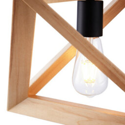 Teamson Home Modern Geometric Hanging Pendant Lamp & Ceiling Light Fixture - Natural Wood - 36.8 X 36.8 X 198.1 (Cm) - thumbnail 5