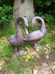 Inspirational Gifting Pair Of Geese Sculptures Garden Ornament - thumbnail 5