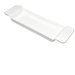 Extendable Bath Tub Caddy Tray Organizer White