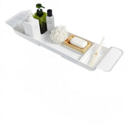 Extendable Bath Tub Caddy Tray Organizer White - thumbnail 4