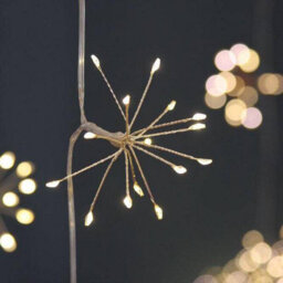 150 Led 10 Starburst Silver Lights 1.8M Battery Indoor And Outdoor Use - thumbnail 3