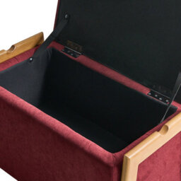 Beliani Upholstered Storage Bench Edland Fabric Burgundy - thumbnail 9