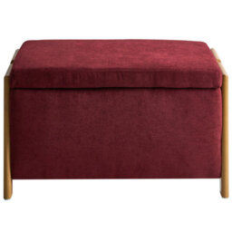 Beliani Upholstered Storage Bench Edland Fabric Burgundy - thumbnail 6