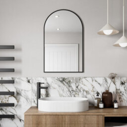 Affine 500 X 800mm Black Wall Mounted Bathroom Mirror Framed Modern Arched Design - thumbnail 2