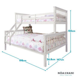 Nöa & Nani Noa & Nani Hanna Triple Bunk Bed With Flo Pull Out Trundle In White - thumbnail 8