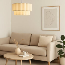 CGC Lighting Cgc Selina Scalloped Two Tier Cream Drum Lampshade Large 48Cm - thumbnail 3