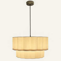 CGC Lighting Cgc Selina Scalloped Two Tier Cream Drum Lampshade Large 48Cm - thumbnail 6