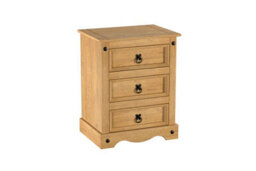 Birlea Corona Large 3 Drawer Bedside Cabinet Bedside Mexican Chest - thumbnail 4