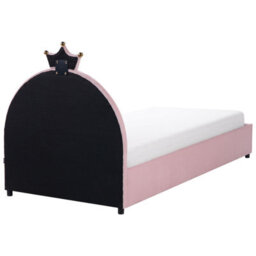 Dreamnest Pink Velvet 3Ft Single Bed With Storage And Crown Headboard - Wyld And Coco - thumbnail 7