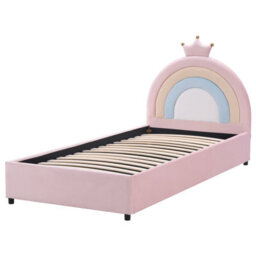 Dreamnest Pink Velvet 3Ft Single Bed With Storage And Crown Headboard - Wyld And Coco - thumbnail 4