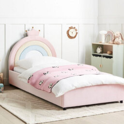 Dreamnest Pink Velvet 3Ft Single Bed With Storage And Crown Headboard - Wyld And Coco - thumbnail 2