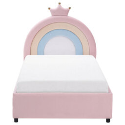 Dreamnest Pink Velvet 3Ft Single Bed With Storage And Crown Headboard - Wyld And Coco - thumbnail 1