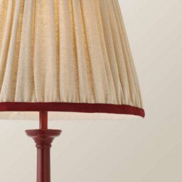 Valuelights Clara Burgundy Candlestick Table Lamp With Linen Pleated Shade And Bulb - thumbnail 3