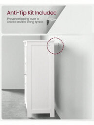 Songmics Vasagle Bathroom Floor Storage Cabinet, Bathroom Storage Unit With 3 Drawers, Bathroom Cabinet Freestanding, With 1 Door - thumbnail 5