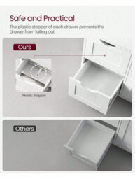 Songmics Vasagle Bathroom Floor Storage Cabinet, Bathroom Storage Unit With 3 Drawers, Bathroom Cabinet Freestanding, With 1 Door - thumbnail 7