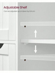 Songmics Vasagle Bathroom Floor Storage Cabinet, Bathroom Storage Unit With 3 Drawers, Bathroom Cabinet Freestanding, With 1 Door - thumbnail 4