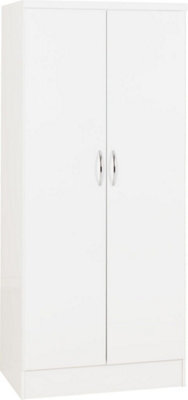 Seconique Nevada 2 Door All Hanging Wardrobe In White Gloss Finish - image 1