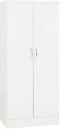 Seconique Nevada 2 Door All Hanging Wardrobe In White Gloss Finish - thumbnail 1