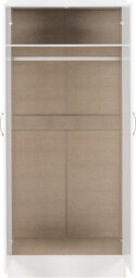 Seconique Nevada 2 Door All Hanging Wardrobe In White Gloss Finish - thumbnail 6