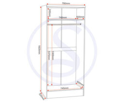 Seconique Nevada 2 Door All Hanging Wardrobe In White Gloss Finish - thumbnail 8