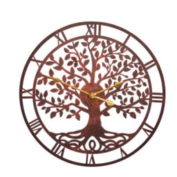 My Smart Buy 24In Tree Of Life Bronze Metal Wall Clock 60Cm - Weatherproof, Quartz Movement For Indoor/outdoor Use, Garden Or Home Décor - thumbnail 2