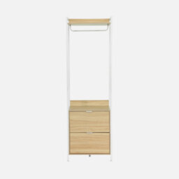 Sweeek - Wardrobe Module With 2 Drawers And 1 Shelf Clever White 60X48X190 Cm - thumbnail 2