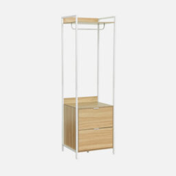 Sweeek - Wardrobe Module With 2 Drawers And 1 Shelf Clever White 60X48X190 Cm - thumbnail 1