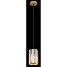 Luminosa Lighting Luminosa Run Slim Pendant Ceiling Light Wood Look K5 Crystals Smoke Colored 1X E27 - thumbnail 3