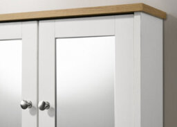 Timber Art Design Mirrored Bathroom Cabinet White & Oak - thumbnail 3
