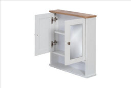 Timber Art Design Mirrored Bathroom Cabinet White & Oak - thumbnail 4