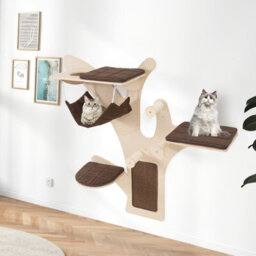 Costway Wall-Mounted Cat Tower Cat Wall Shelves Furniture W/ Perch - thumbnail 4