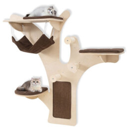 Costway Wall-Mounted Cat Tower Cat Wall Shelves Furniture W/ Perch - thumbnail 1