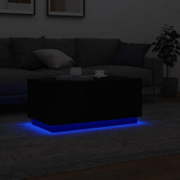 Berkfield Coffee Table With Led Lights Black 90X50X40 Cm - thumbnail 5