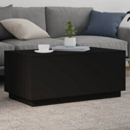 Berkfield Coffee Table With Led Lights Black 90X50X40 Cm - thumbnail 1