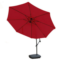 Kct Garden Parasol 3M Large Burgundy Cantilever With Base - thumbnail 6