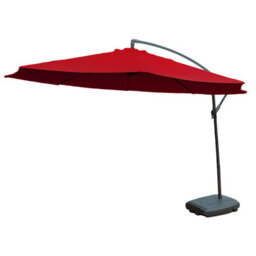 Kct Garden Parasol 3M Large Burgundy Cantilever With Base - thumbnail 1