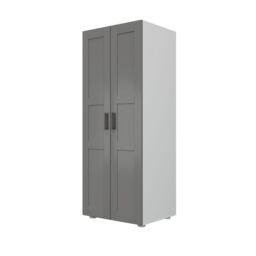 Atomia Contemporary Matt Dove Grey Double Wardrobe (H)1875mm (W)750mm (D)580mm - thumbnail 2