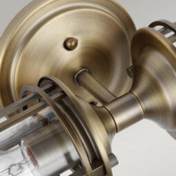 Luminosa Lighting Elstead Feiss Urban Restoration 2 Light Wall Light Dark Antique Brass Ip44 - thumbnail 3