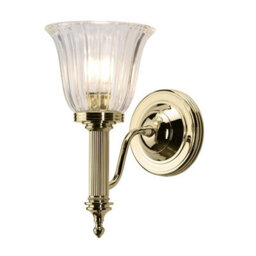 Luminosa Lighting Elstead Carroll 1 Light Bathroom Wall Light Polished Brass Ip44, G9