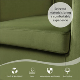 Yaheetech Olive Green Upholstered Velvet Club Chair - thumbnail 7