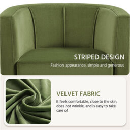 Yaheetech Olive Green Upholstered Velvet Club Chair - thumbnail 6