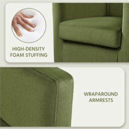 Yaheetech Olive Green Upholstered Velvet Club Chair - thumbnail 5