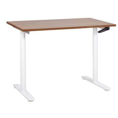 Beliani Manual Adjustable Standing Desk Destinas Brown/ White 120 Cm 72 Cm - image 1