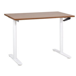 Beliani Manual Adjustable Standing Desk Destinas Brown/ White 120 Cm 72 Cm - thumbnail 1