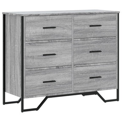 Berkfield Versatile Chest Of Drawers Grey Sonoma 91X35.5X74.5 Cm Engineered Wood