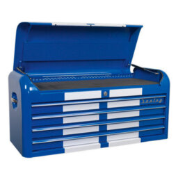 Sealey Retro Style Extra-Wide Topchest & Rollcab Combination 10 Drawer Blue/white Stripes Ap41Combobws - thumbnail 2