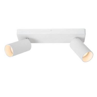Lucide Clubs Modern Twin Ceiling Spotlight - 2Xgu10 - White - image 1