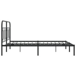 Walplus Metal Bed Frame Without Mattress With Headboard Black 140X190Cm - thumbnail 5