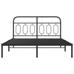 Walplus Metal Bed Frame Without Mattress With Headboard Black 140X190Cm - thumbnail 4